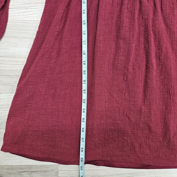 TASSEL N LACE Red Southwestern Tribal Embroidered Cotton Blouse Size Medium - Picture 6 of 7